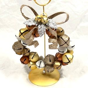 ORNAMENT - WREATH PHOTO HOLDER MADE FROM BELLS